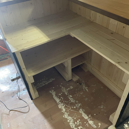 カウンター レジカウンター L型カウンター 机・デスク エバーグリーン