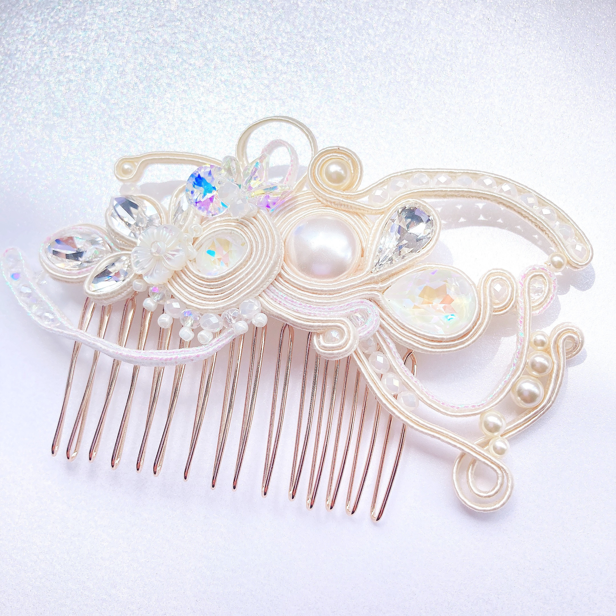 【一点もの】『アイリス』 ソウタシエ ヘッドドレス♢ソウタシエジュエリー♢ヘアアクセサリー