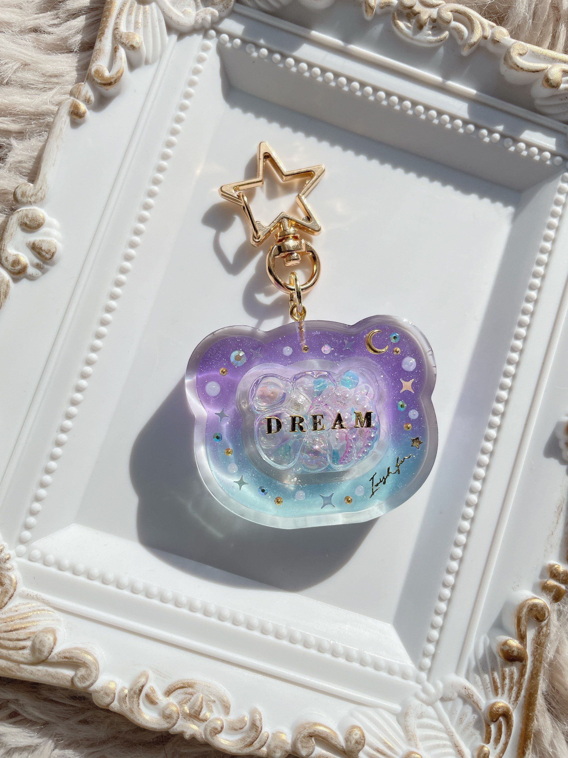 くま 】DREAM シェイカーレジン キーホルダー レジン・樹脂