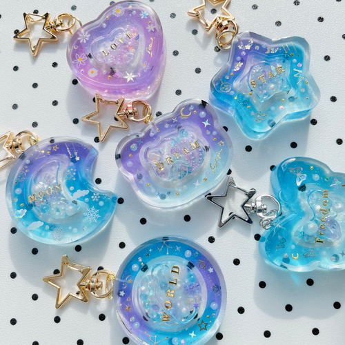 くま 】DREAM シェイカーレジン キーホルダー レジン・樹脂