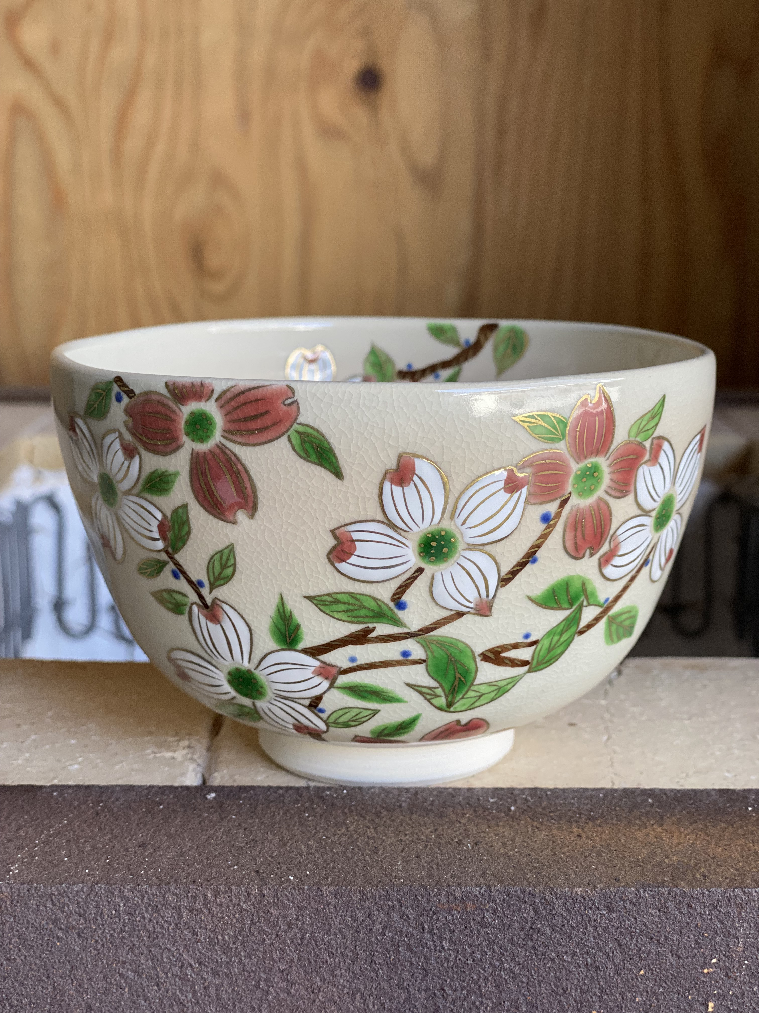 色絵　花水木　ハナミズキ　抹茶茶碗 5,054円