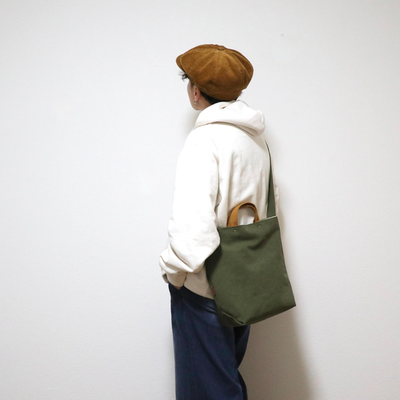 M・ボーイッシュショルダーtotebag／army duck 7枚目の画像