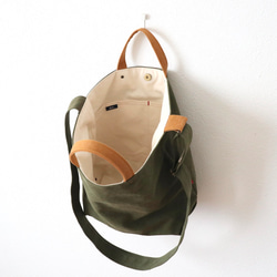 M・ボーイッシュショルダーtotebag／army duck 9枚目の画像