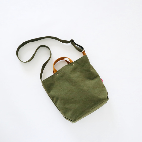 M・ボーイッシュショルダーtotebag／army duck 2枚目の画像