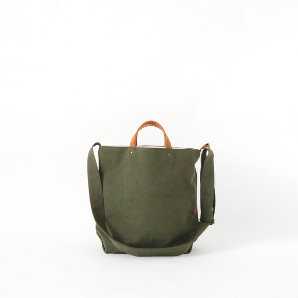 M・ボーイッシュショルダーtotebag／army duck 10枚目の画像