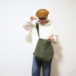 M・ボーイッシュショルダーtotebag／army duck 3枚目の画像