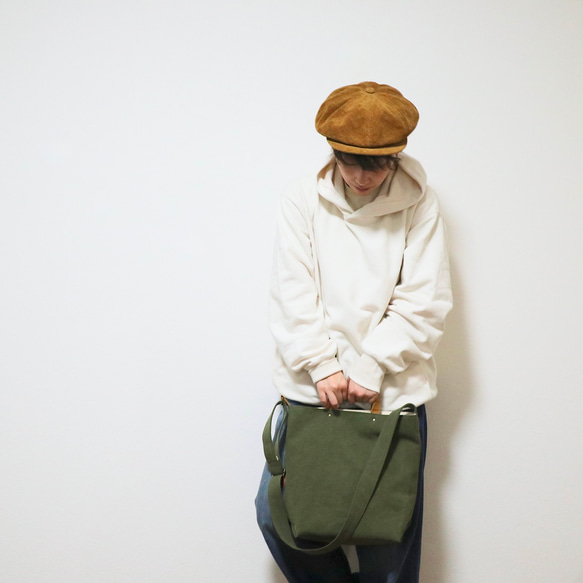 M・ボーイッシュショルダーtotebag／army duck 5枚目の画像