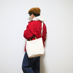 M・ボーイッシュショルダーtotebag／army duck 1枚目の画像