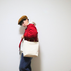 M・ボーイッシュショルダーtotebag／army duck 7枚目の画像