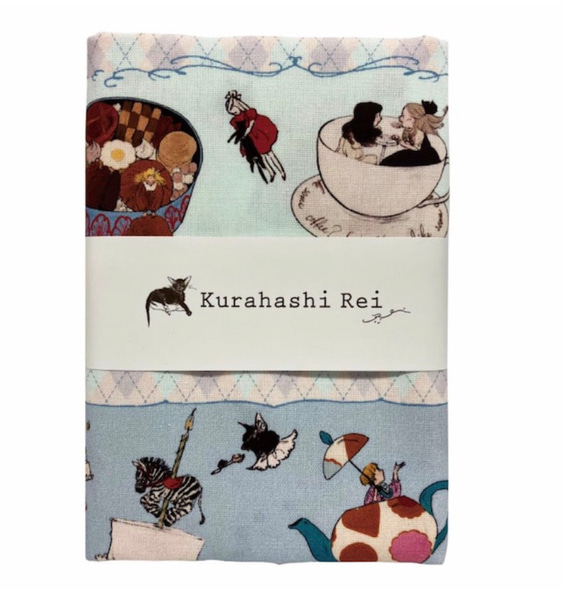 「秘密のお茶会」Kurahashi Rei/オックス生地 【50cmカットクロス】絵本の世界/くらはしれい 3枚目の画像