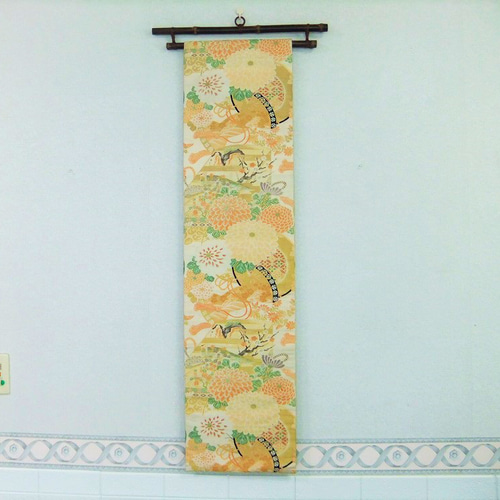 【(16)1550】198cm/タペストリー等/昭和初期の帯リメイク 16)1550】198cm/古典文様/タペストリー・テーブルランナー等