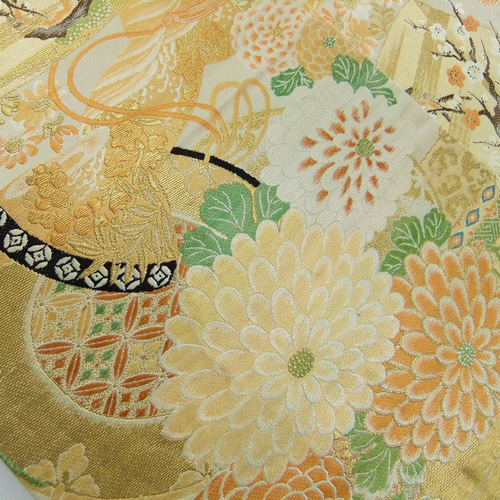 【(16)1550】198cm/タペストリー等/昭和初期の帯リメイク 16)1550】198cm/古典文様/タペストリー・テーブルランナー等