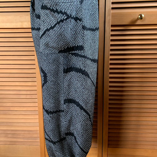 絞りの羽織から もんぺパンツ 総丈86cm 着物リメイク ロング
