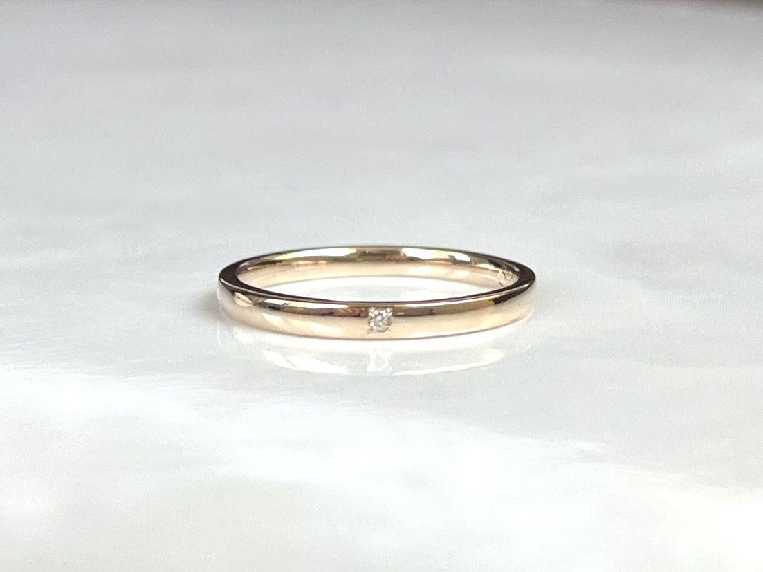 遺骨リング K10イエローゴールド⭐️遺骨 指輪 幅約2mm メモリアルリング 手元供養 虹の橋 猫犬 納骨