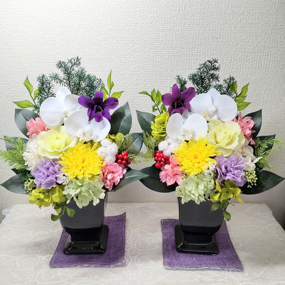 一対仏花プリザーブドフラワーお手入れ不要 プリザーブドフラワー 