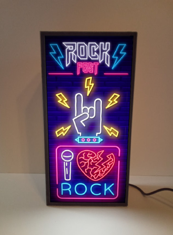 ロックフェス ライブ 音楽祭 ロックンロール ミュージック ミニチュア サイン ランプ 看板 置物 雑貨 ライトBOX 2枚目の画像