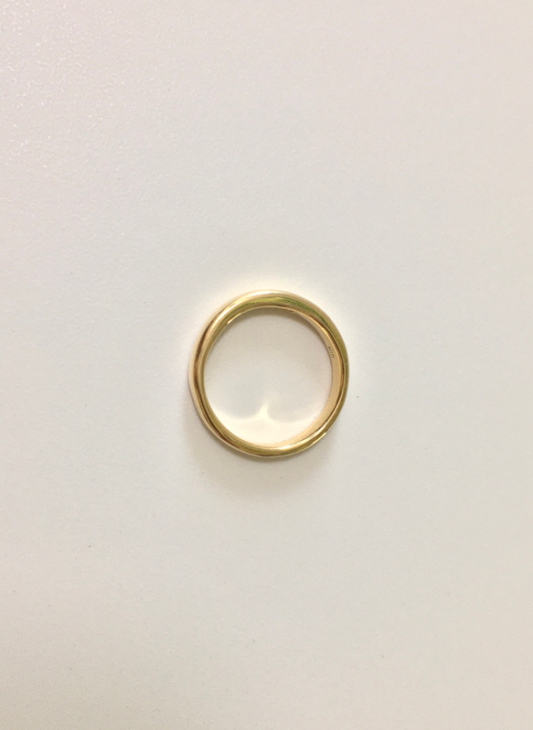 メモリアルリング 遺骨リング ⭐️K18イエローゴールド 遺骨 指輪 幅約2mm ペット 手元供養 ダイヤモンド１年保証 2枚目の画像