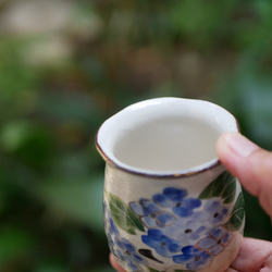 京焼・清水焼  湯呑　紫陽花（サイズが選べます） 6枚目の画像