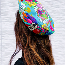 ♥Summer Beret 2023s/s♥ベレー帽♥個性派♥USA輸入生地♥男女兼用♥ゴシックハート柄 10枚目の画像