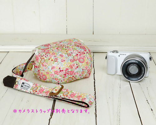 ☆送料無料☆カメラケース・ミニサイズ/フラワーガーデンピンク