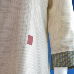 着物リメイク　ロングワンピース＆ロングコート（絹着物地大島紬）七分袖 9枚目の画像