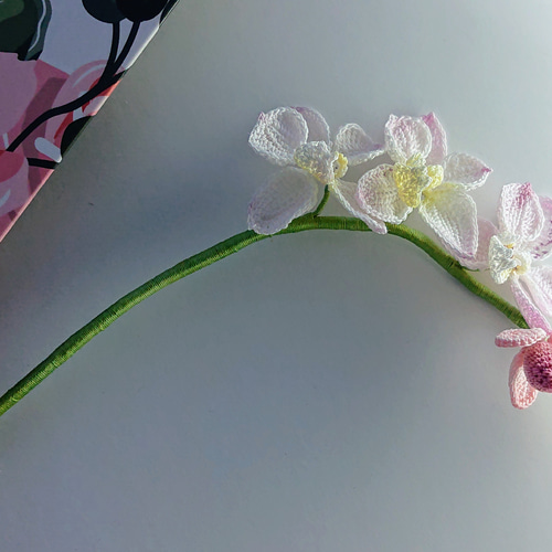 かぎ編み 胡蝶蘭 DMC80番レース糸 その他ファッション ミル