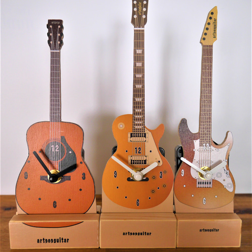 ギター置き時計】ミニチュア・レスポールの時計 掛け時計・置き時計