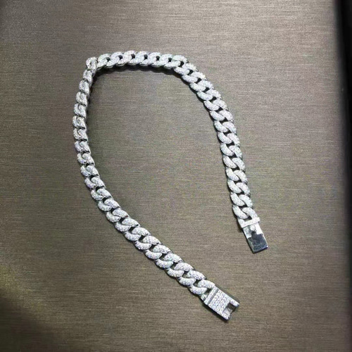 豪華仕様】モアサナイト 喜平ブレスレット k 18WG ブレスレット ルイ  