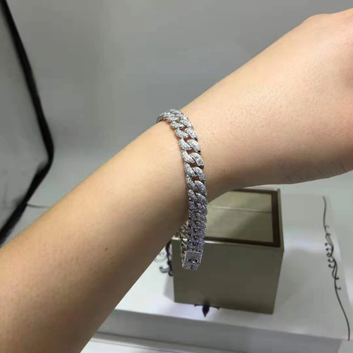 豪華仕様】モアサナイト 喜平ブレスレット k 18WG ブレスレット ルイ  