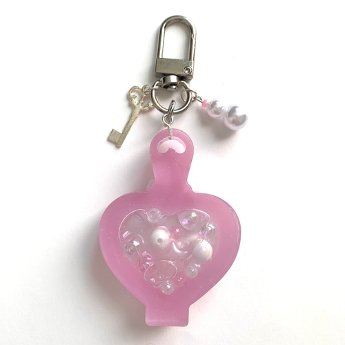 snowman＊ハートボトルオイルシェイカー PINK キーホルダー