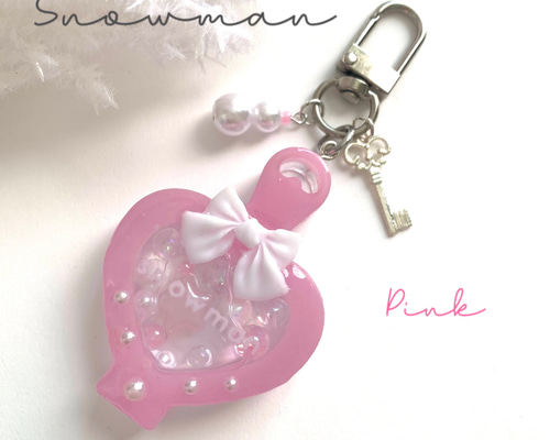 snowman＊ハートボトルオイルシェイカー PINK キーホルダー miasnow..y