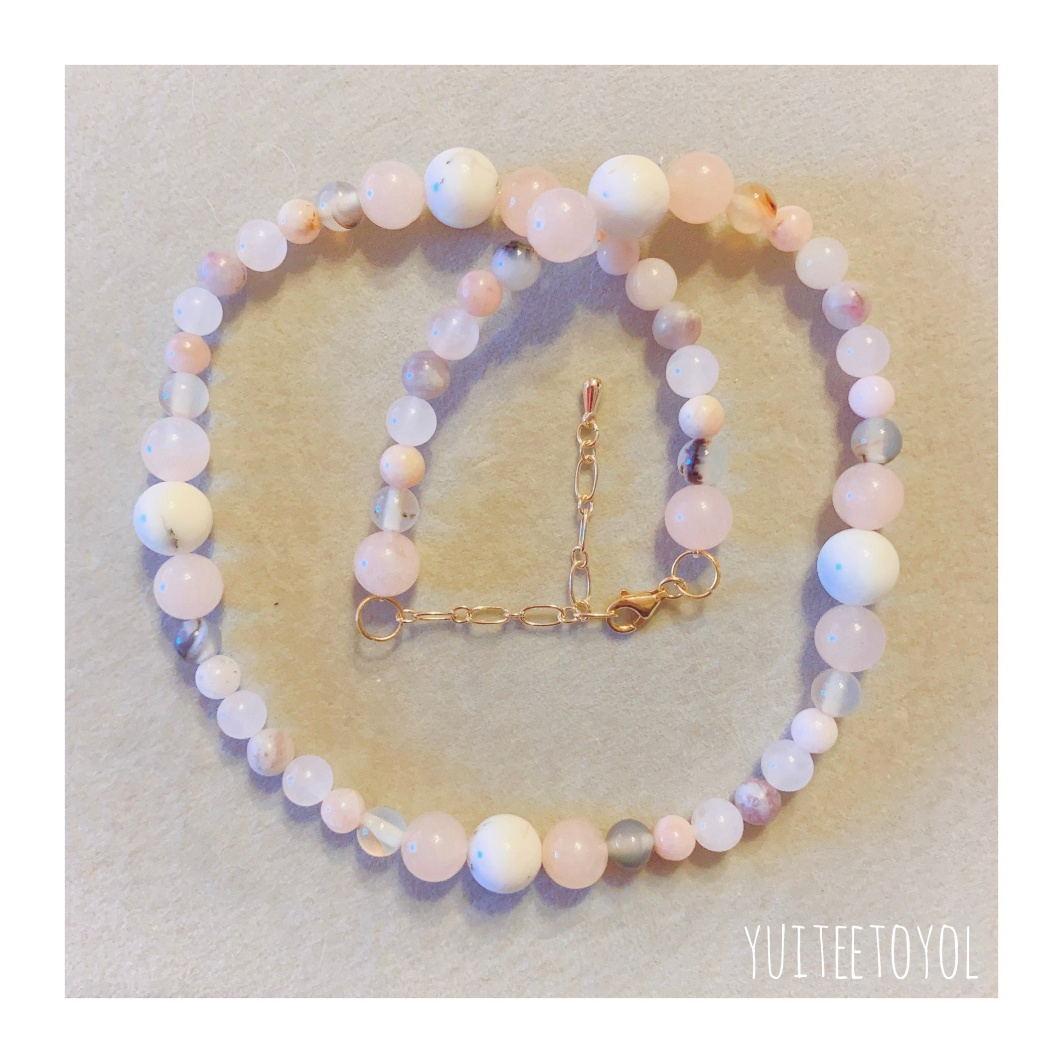 【リレーション】5月誕生石・10月誕生石・天然石・ヒーリングストーン・ネックレス・ゴールド