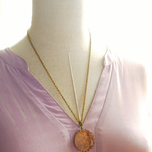 オーストリア製14金コーラルペンダント （フランス アンティーク】天然  