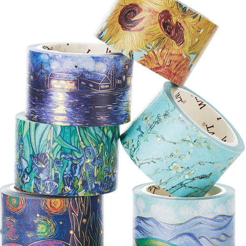 3/6巻 海外和紙テープ ヴァン・ゴッホの絵画 和紙マスキングテープ