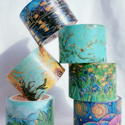 3/6巻 海外和紙テープ ヴァン・ゴッホの絵画 和紙マスキングテープ