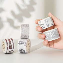 5巻 海外和紙テープ ミニマリズム 極簡主義 和紙マスキングテープ(剥離紙付き) 装飾系 海外マステ 和紙膠帶 6枚目の画像