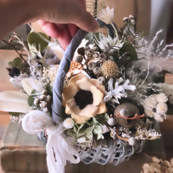 dry flower basket /natural white 3枚目の画像