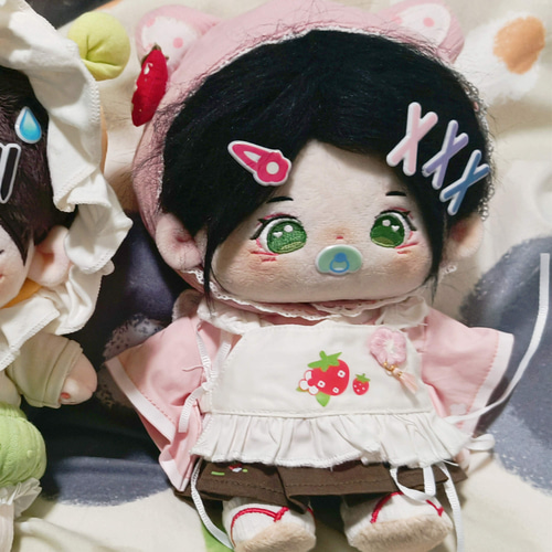 2点セット ミニ洋服 20cm 着せ替えぬいぐる服 いちごのムース