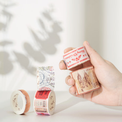 5巻 海外和紙テープ スタンプアルバム 和紙マスキングテープ(剥離紙付き) 切手 装飾系 海外マステ 和紙膠帶 WT46 2枚目の画像