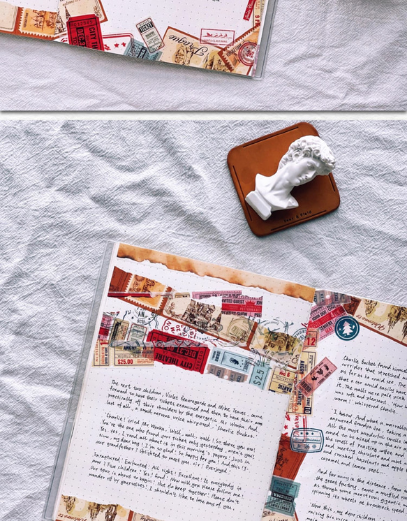 5巻 海外和紙テープ スタンプアルバム 和紙マスキングテープ(剥離紙付き) 切手 装飾系 海外マステ 和紙膠帶 WT46 6枚目の画像