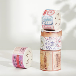 5巻 海外和紙テープ スタンプアルバム 和紙マスキングテープ(剥離紙付き) 切手 装飾系 海外マステ 和紙膠帶 WT46 1枚目の画像