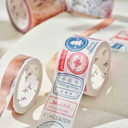 5巻 海外和紙テープ スタンプアルバム 和紙マスキングテープ(剥離紙付き) 切手 装飾系 海外マステ 和紙膠帶 WT46 3枚目の画像