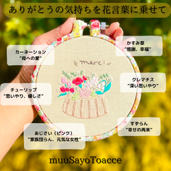 【もんもん様　専用ページ】＼特集掲載／＜文字変更ok＞　”ありがとうを詰め込んで”　刺繍の壁飾り 2枚目の画像