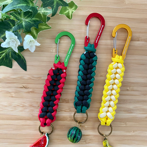 パラコード キーリング カラビナストラップ フルーツ キーリング