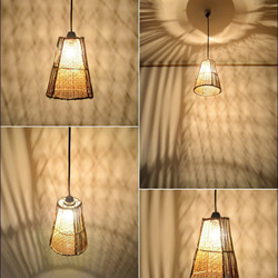【E-17 LED電球標準】ペンダントランプ アタ ×バンブー 間接照明 天井照明 和風 ナチュラル L-0433 4枚目の画像