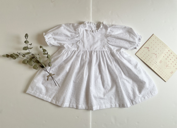 SD16 小花刺繍コットンドレス 小花刺繍 コットンワンピース 子供服 teru teru 通販 15773760｜Creema