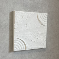 【送料無料】ミニアートプレゼント付き！　テクスチャーアート　シンプルモダンシリーズ　抽象画　ホワイト　ニュートラル 3枚目の画像