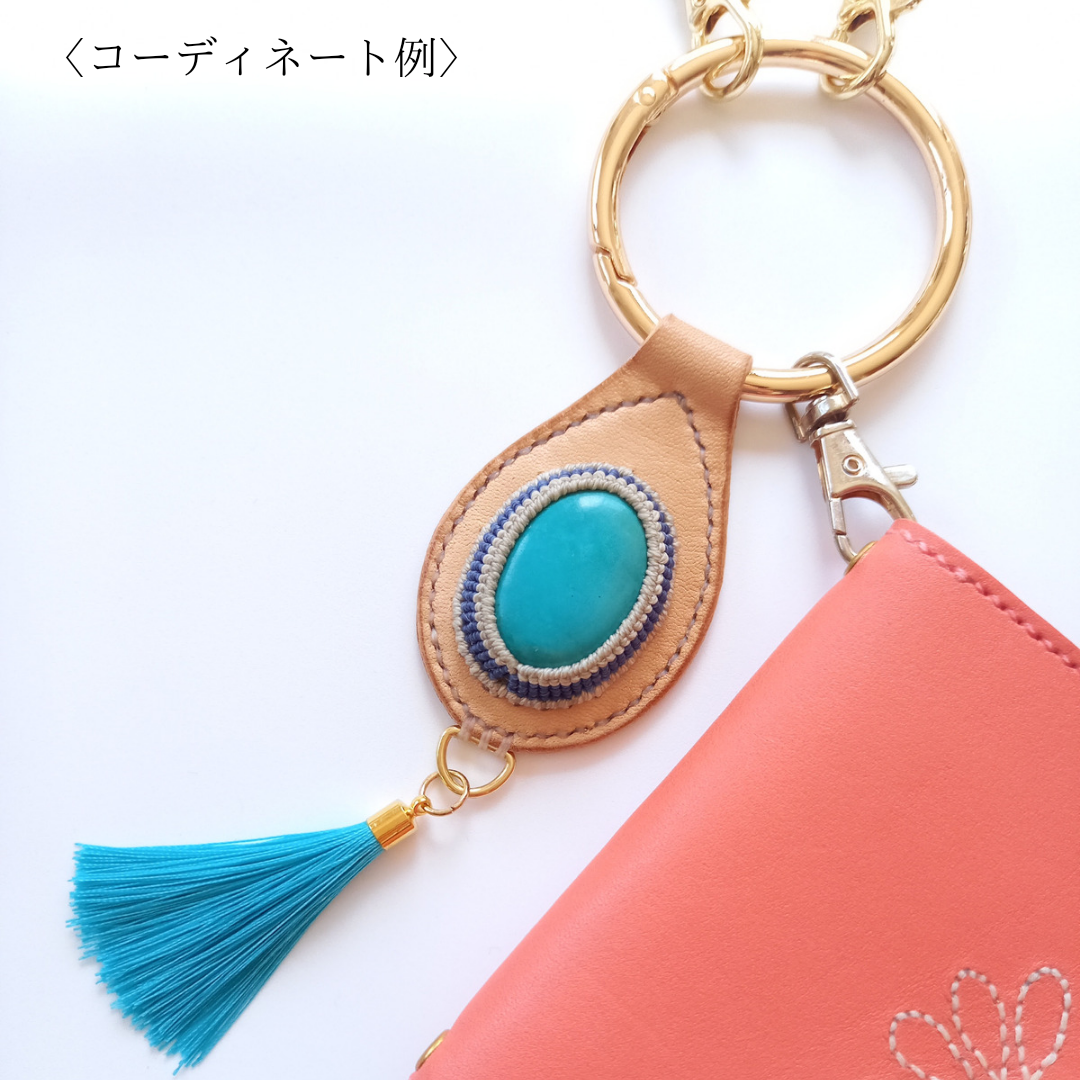ターコイズのチャーム　マルチリングで使い方色々