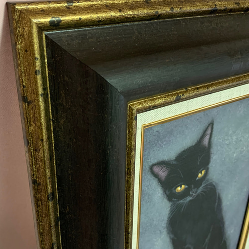原画】「黒猫」/油彩額 絵画 猫心~にゃんはーと~ 通販 原画】「黒猫」/油彩額 絵画 猫心~にゃんはーと~ 通販