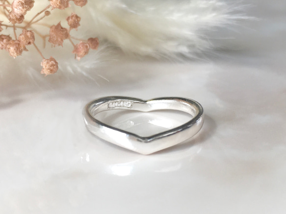 業界最安 遺骨リング 完全防水 樹脂密封 シルバー925 V字ハートリング